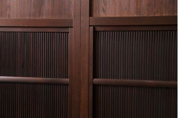 古民具・骨董 上質な細身の万本格子戸　4枚セット　(引き戸、和風建具)