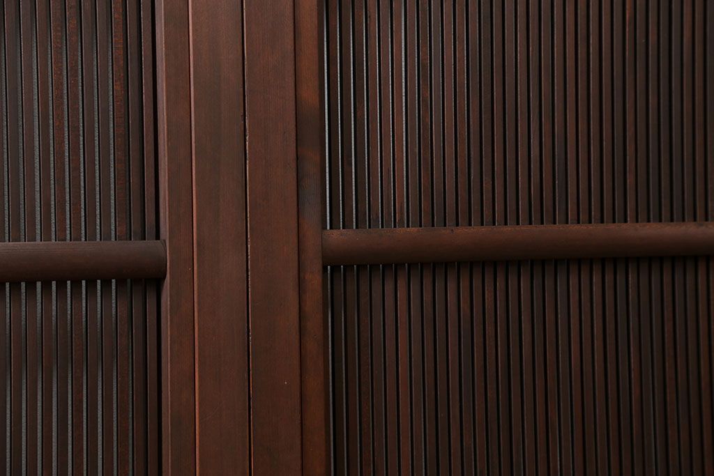 古民具・骨董 上質な細身の万本格子戸　4枚セット　(引き戸、和風建具)