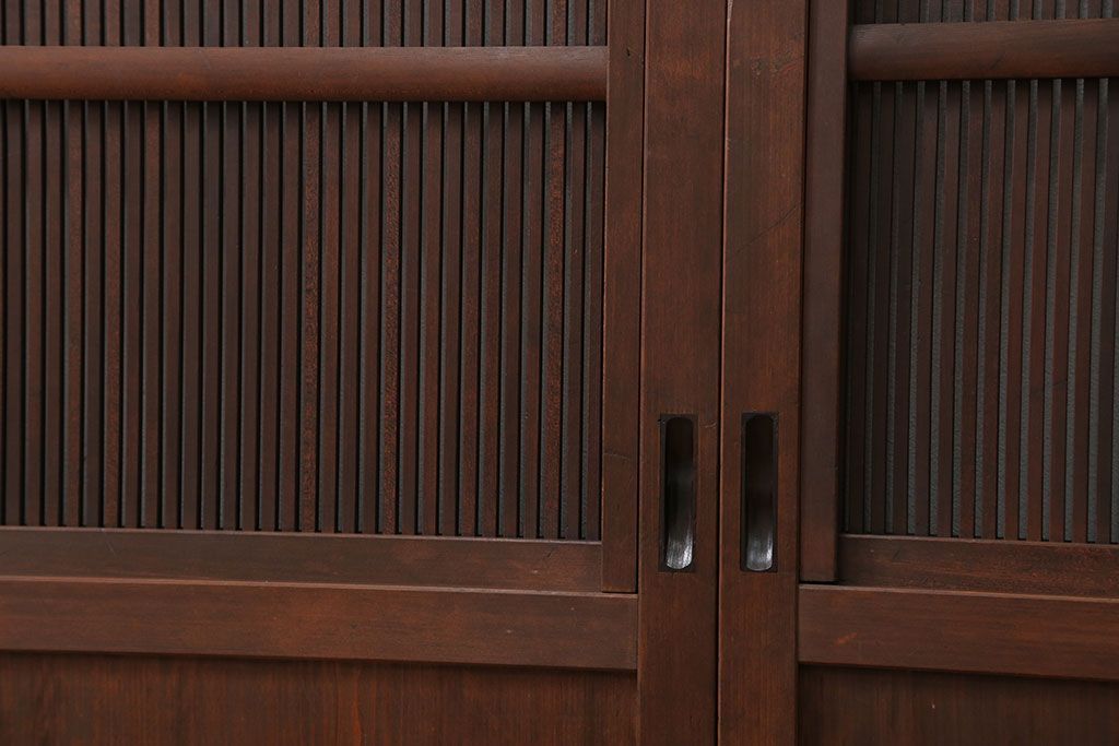 古民具・骨董 上質な細身の万本格子戸　4枚セット　(引き戸、和風建具)