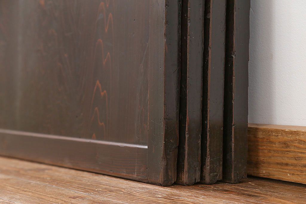 古民具・骨董 古い帯戸　4枚セット(引き戸、板戸、古民家)