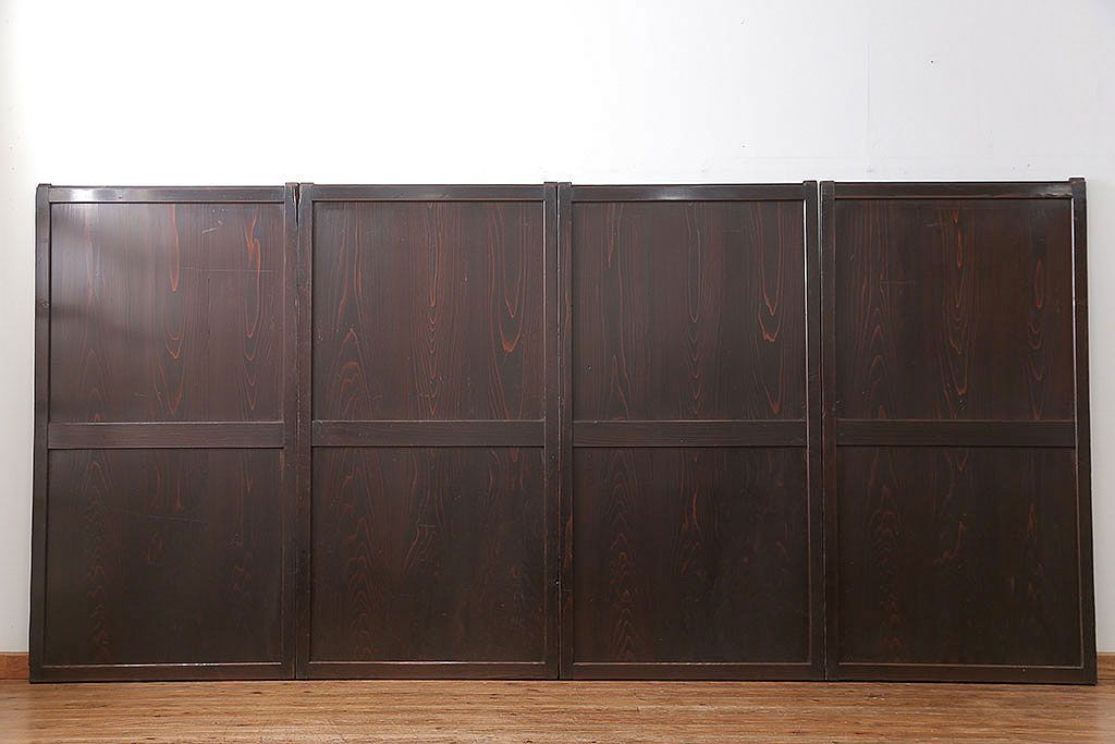 古民具・骨董 古い帯戸　4枚セット(引き戸、板戸、古民家)