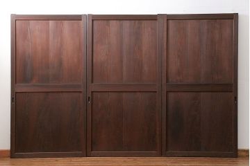 アンティーク 上品な板戸　3枚セット(引き戸、和風建具)