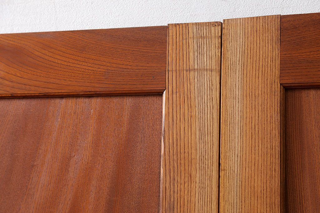 古民具・骨董 総欅材　無垢杢目の素晴らしい帯戸　4枚セット