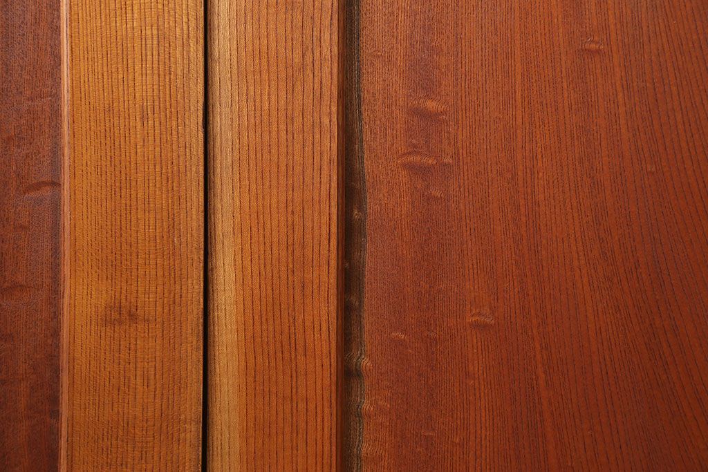 古民具・骨董 総欅材　無垢杢目の素晴らしい帯戸　4枚セット