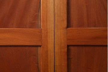 古民具・骨董 総欅材　無垢杢目の素晴らしい帯戸　4枚セット