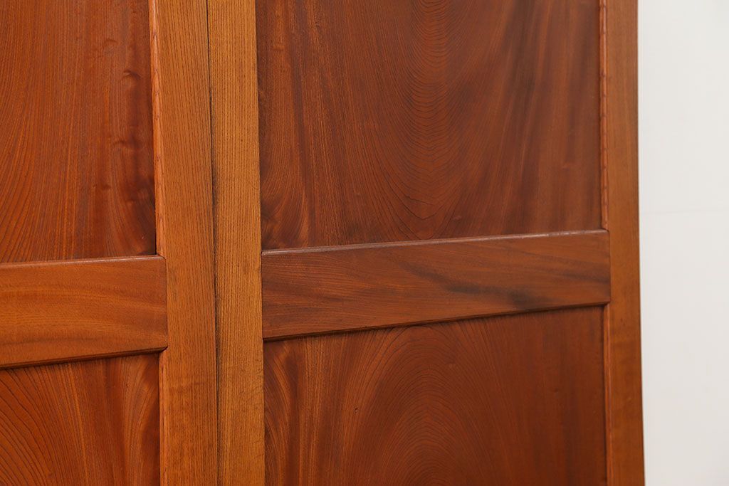 古民具・骨董 総欅材　無垢杢目の素晴らしい帯戸　4枚セット