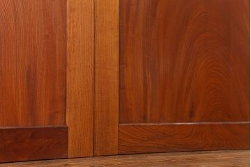 古民具・骨董 総欅材　無垢杢目の素晴らしい帯戸　4枚セット