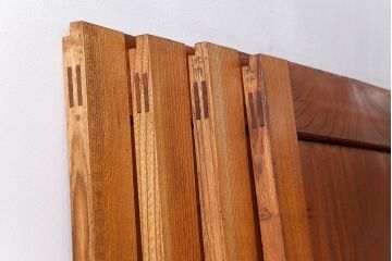 古民具・骨董 総欅材　無垢杢目の素晴らしい帯戸　4枚セット