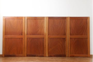 古民具・骨董 総欅材　無垢杢目の素晴らしい帯戸　4枚セット