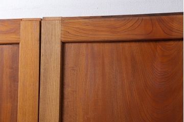 古民具・骨董 総欅材　無垢杢目の素晴らしい帯戸　4枚セット