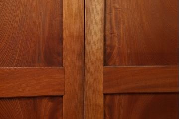 古民具・骨董 総欅材　無垢杢目の素晴らしい帯戸　4枚セット