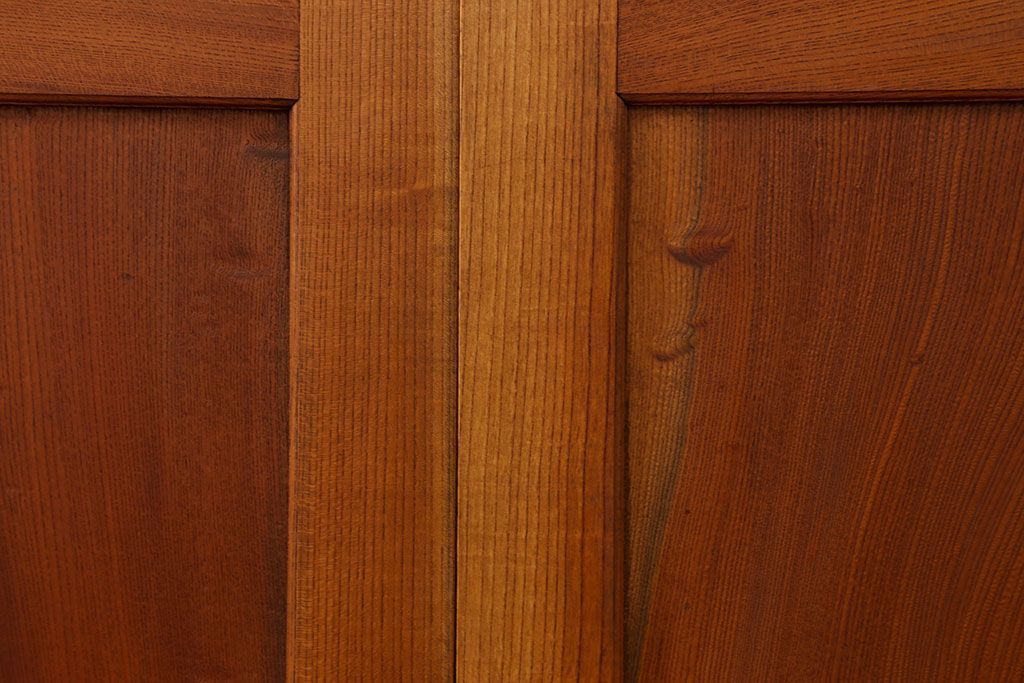 古民具・骨董 総欅材　無垢杢目の素晴らしい帯戸　4枚セット