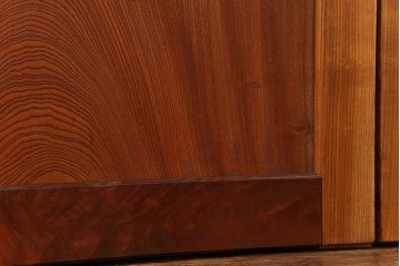 古民具・骨董 総欅材　無垢杢目の素晴らしい帯戸　4枚セット