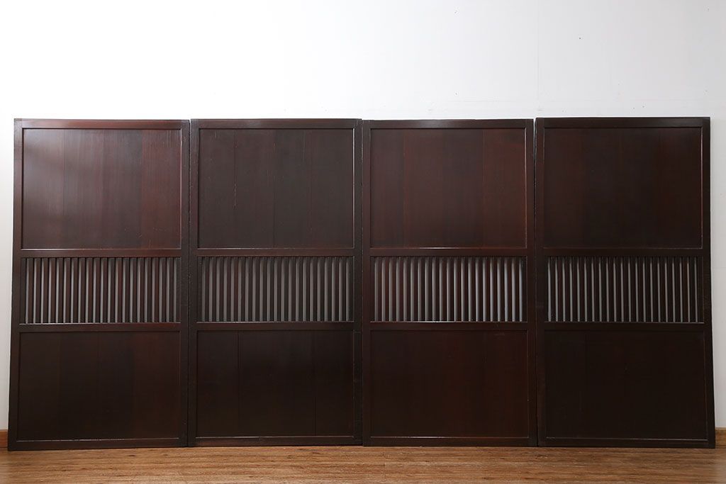 古民具・骨董 味のある無双帯戸　4枚セット　(引き戸、和風建具)