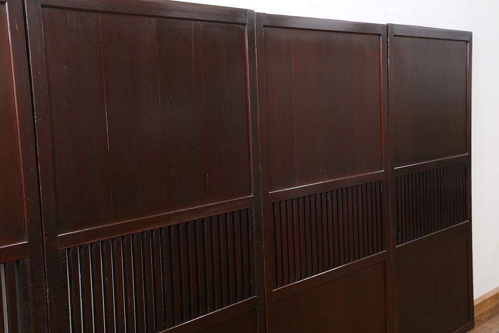 古民具・骨董 味のある無双帯戸　4枚セット　(引き戸、和風建具)