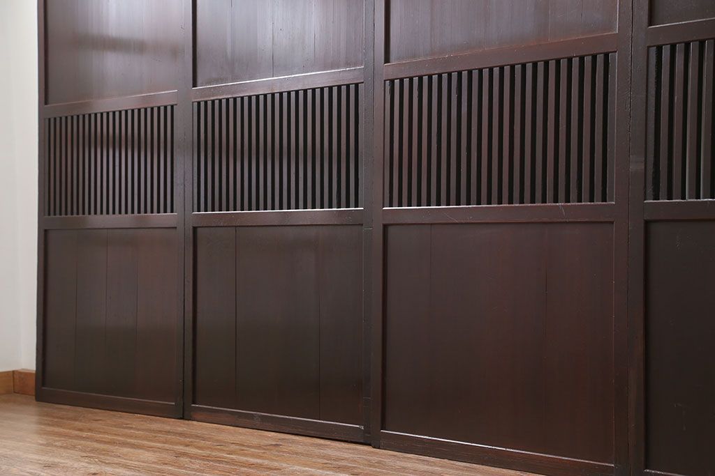 古民具・骨董 味のある無双帯戸　4枚セット　(引き戸、和風建具)