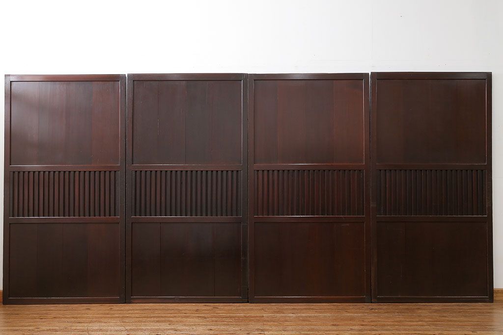 古民具・骨董 味のある無双帯戸　4枚セット　(引き戸、和風建具)