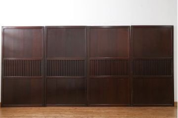 古民具・骨董 味のある無双帯戸　4枚セット　(引き戸、和風建具)