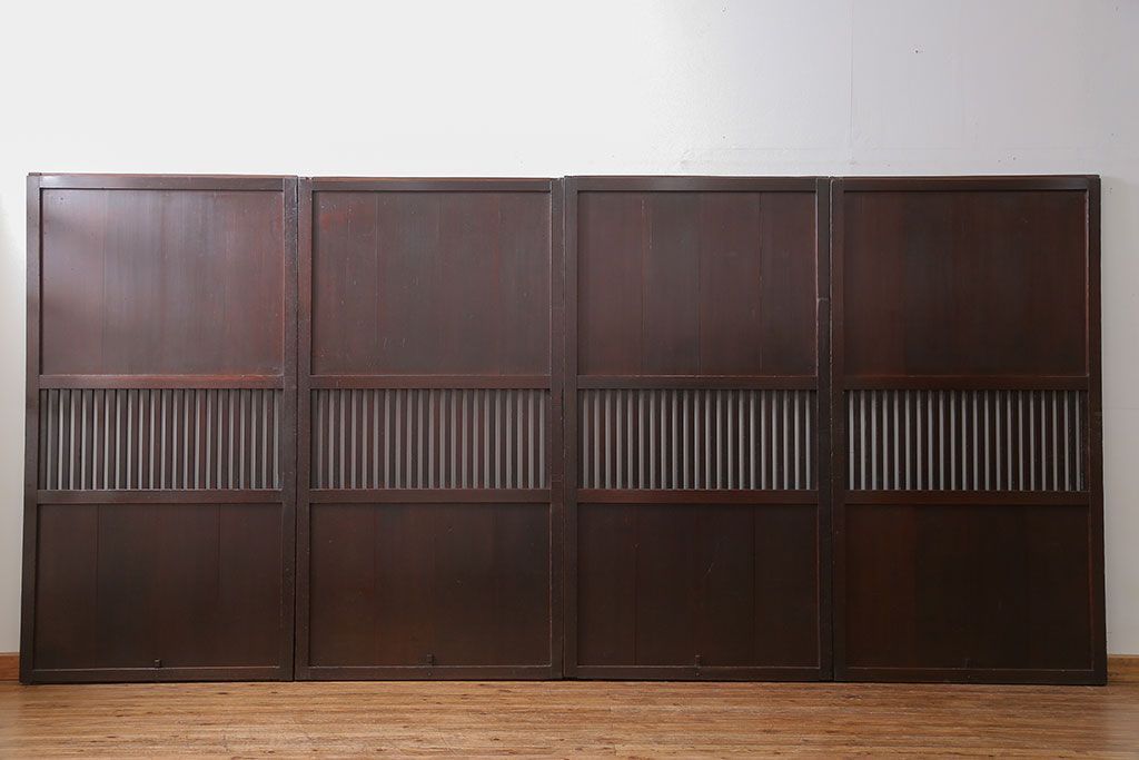 古民具・骨董 味のある無双帯戸　4枚セット　(引き戸、和風建具)