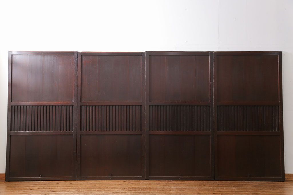 古民具・骨董 味のある無双帯戸　4枚セット　(引き戸、和風建具)