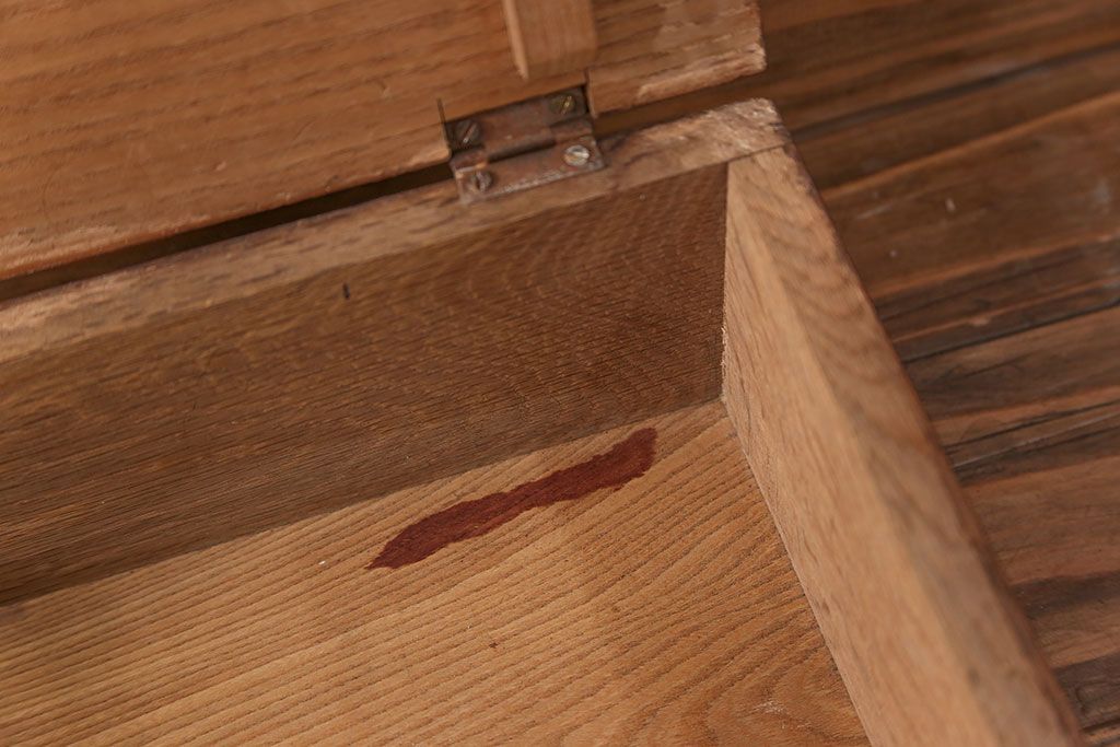 アンティーク 古い木の使い込まれた小さな収納箱