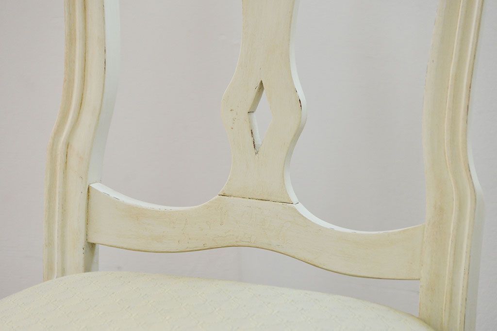 ヴィンテージ家具　海外ビンテージ　アンティークペイントチェア2脚セット(1)　(椅子、イス)