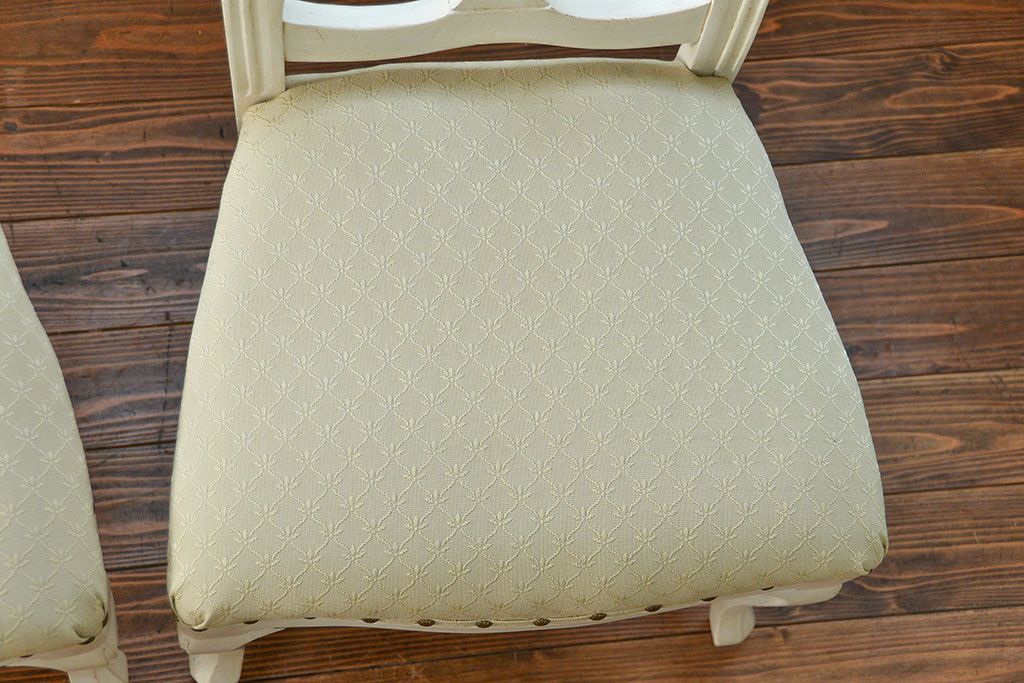 ヴィンテージ家具　海外ビンテージ　アンティークペイントチェア2脚セット(1)　(椅子、イス)