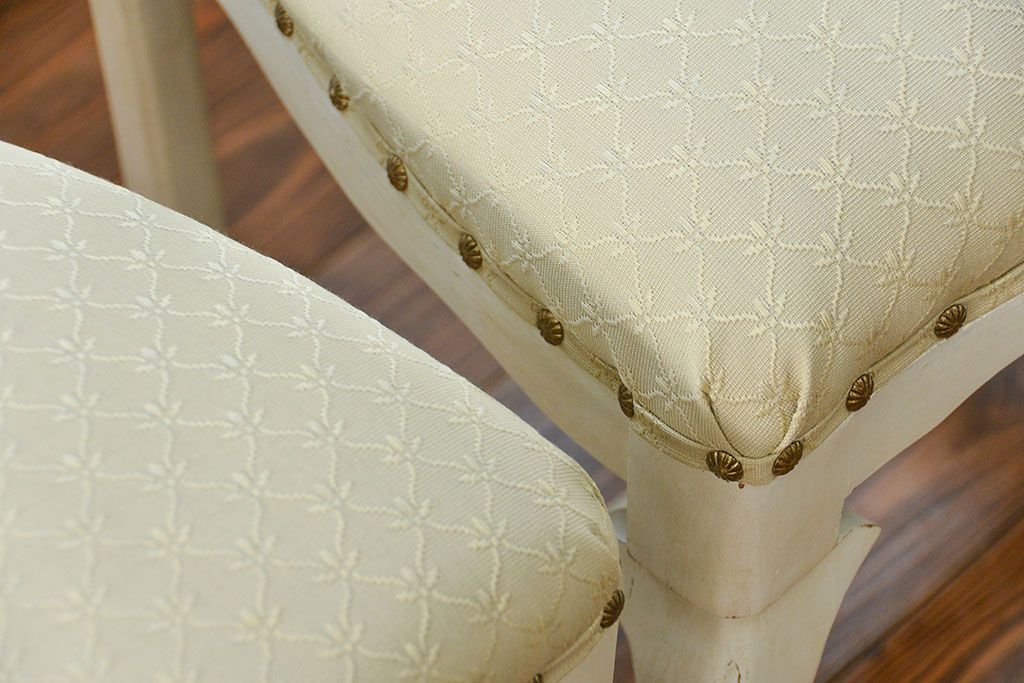 ヴィンテージ家具　海外ビンテージ　アンティークペイントチェア2脚セット(1)　(椅子、イス)