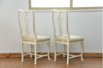 ヴィンテージ家具　海外ビンテージ　アンティークペイントチェア2脚セット(1)　(椅子、イス)