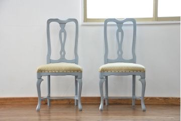 ヴィンテージ家具　海外ビンテージ　アンティークペイントチェア2脚セット(2)　(椅子、イス