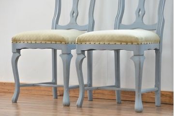 ヴィンテージ家具　海外ビンテージ　アンティークペイントチェア2脚セット(2)　(椅子、イス