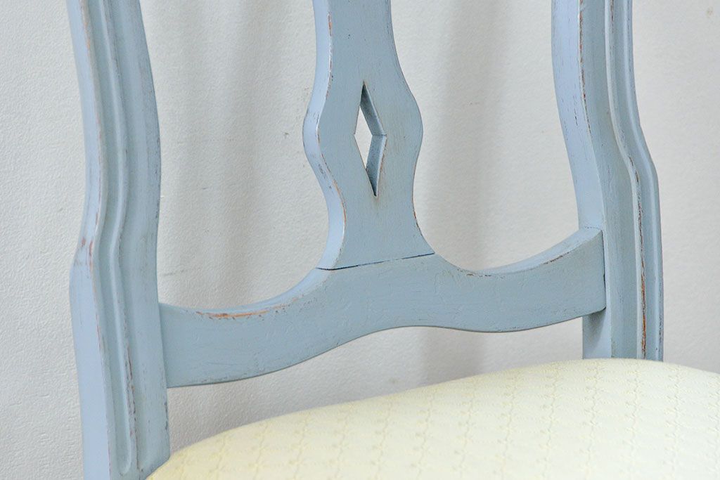 ヴィンテージ家具　海外ビンテージ　アンティークペイントチェア2脚セット(2)　(椅子、イス