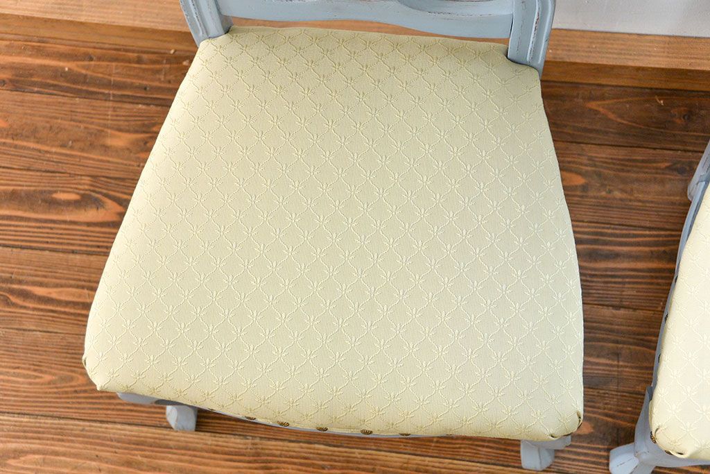 ヴィンテージ家具　海外ビンテージ　アンティークペイントチェア2脚セット(2)　(椅子、イス