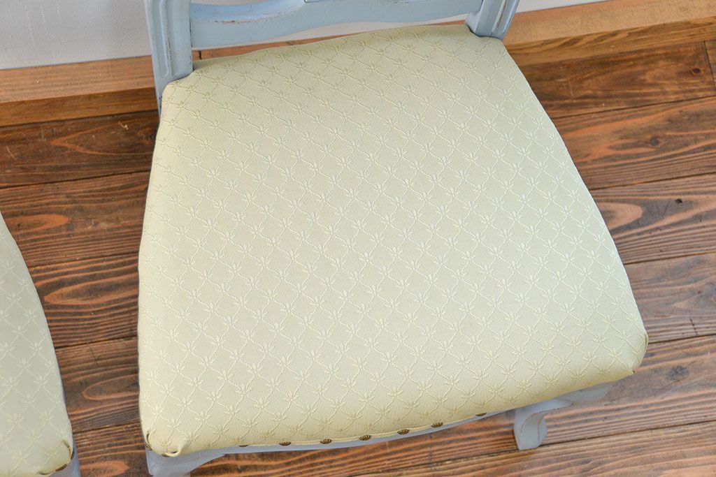 ヴィンテージ家具　海外ビンテージ　アンティークペイントチェア2脚セット(2)　(椅子、イス