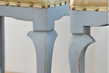 ヴィンテージ家具　海外ビンテージ　アンティークペイントチェア2脚セット(2)　(椅子、イス