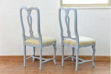 ヴィンテージ家具　海外ビンテージ　アンティークペイントチェア2脚セット(2)　(椅子、イス