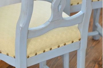 ヴィンテージ家具　海外ビンテージ　アンティークペイントチェア2脚セット(2)　(椅子、イス