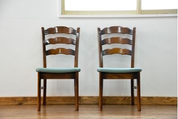中古　カリモク　ダイニングチェア2脚セット(2)　(椅子、イス)