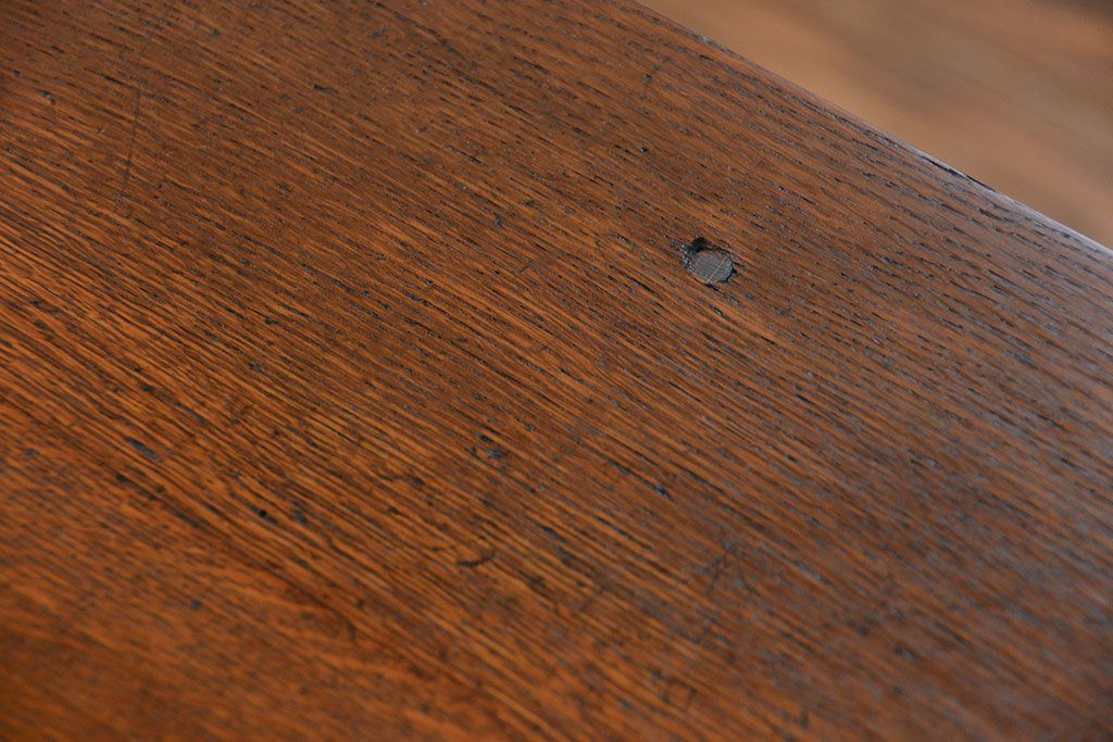 アンティーク家具　アンティーク  天板ナラ材の横長テーブル(6)(サイドテーブル、机、在宅ワーク、在宅用デスク)