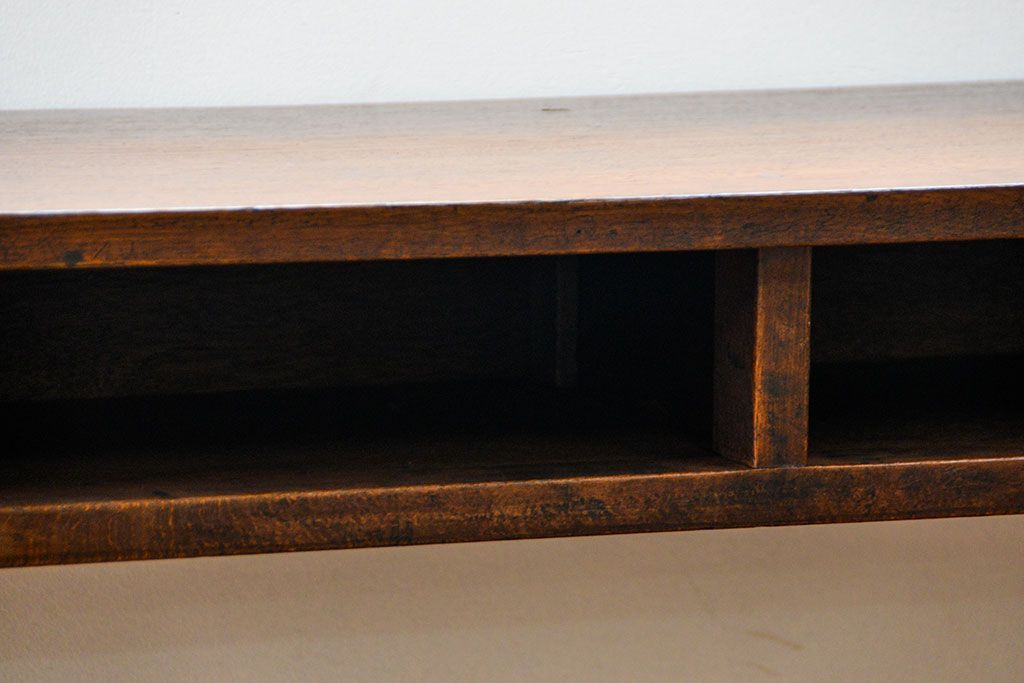 アンティーク家具　アンティーク  天板ナラ材の横長テーブル(6)(サイドテーブル、机、在宅ワーク、在宅用デスク)