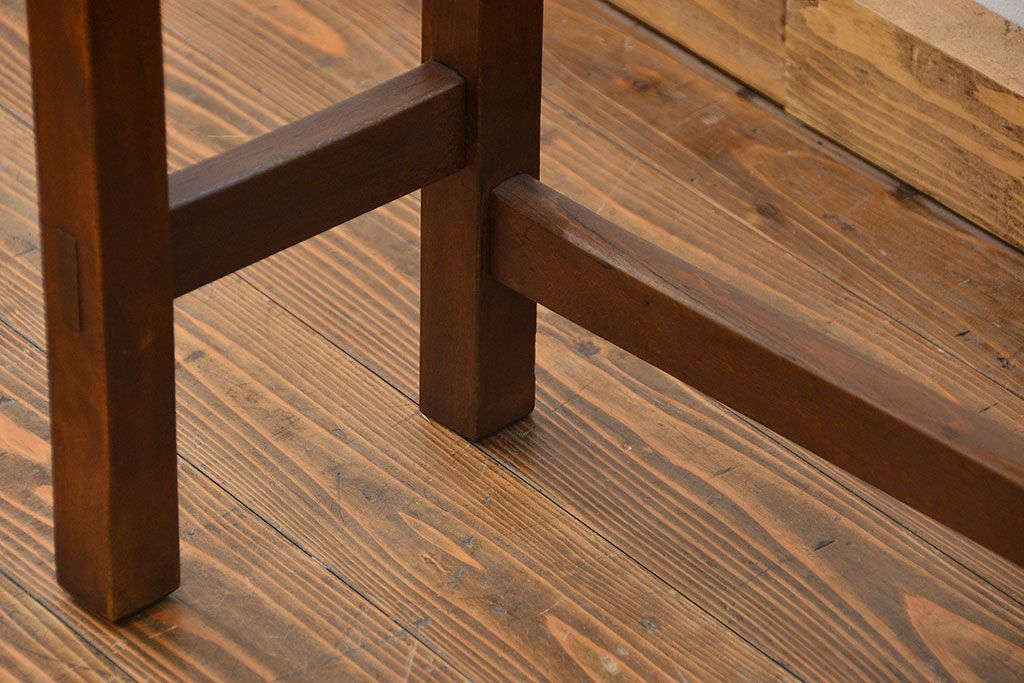 アンティーク家具　アンティーク  天板ナラ材の横長テーブル(6)(サイドテーブル、机、在宅ワーク、在宅用デスク)