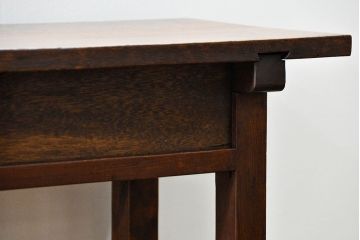 アンティーク家具　アンティーク  天板ナラ材の横長テーブル(6)(サイドテーブル、机、在宅ワーク、在宅用デスク)