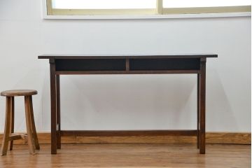 アンティーク家具　アンティーク 天板ナラ材の横長テーブル(7)(サイドテーブル、机、在宅ワーク、在宅用デスク)