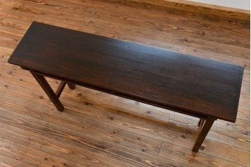 アンティーク家具　アンティーク 天板ナラ材の横長テーブル(7)(サイドテーブル、机、在宅ワーク、在宅用デスク)