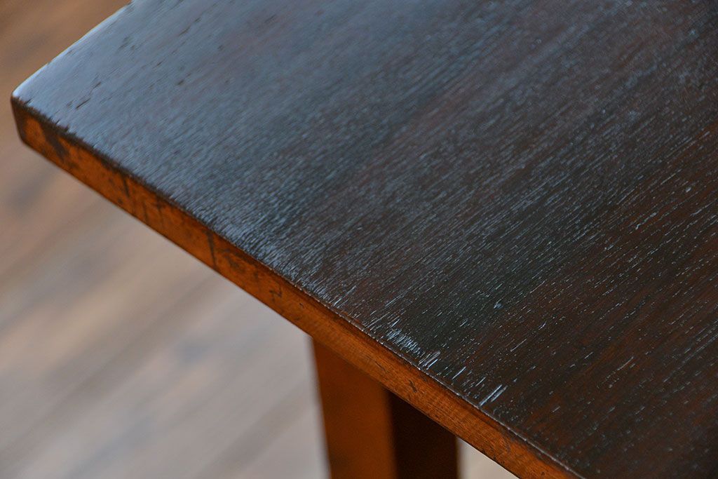 アンティーク家具　アンティーク 天板ナラ材の横長テーブル(7)(サイドテーブル、机、在宅ワーク、在宅用デスク)