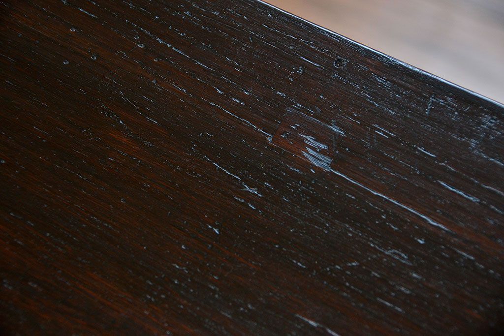 アンティーク家具　アンティーク 天板ナラ材の横長テーブル(7)(サイドテーブル、机、在宅ワーク、在宅用デスク)