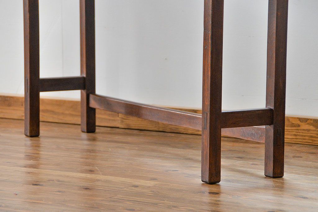 アンティーク家具　アンティーク 天板ナラ材の横長テーブル(7)(サイドテーブル、机、在宅ワーク、在宅用デスク)