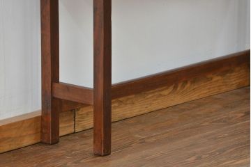 アンティーク家具　アンティーク 天板ナラ材の横長テーブル(7)(サイドテーブル、机、在宅ワーク、在宅用デスク)