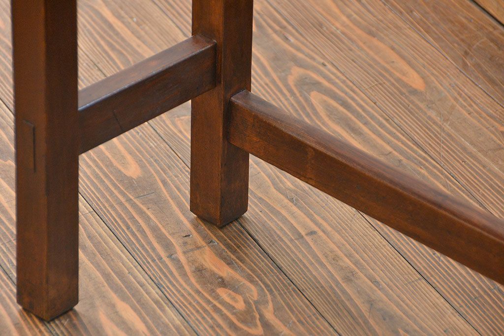 アンティーク家具　アンティーク 天板ナラ材の横長テーブル(7)(サイドテーブル、机、在宅ワーク、在宅用デスク)