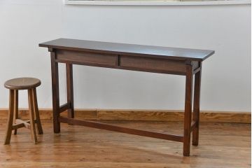 アンティーク家具　アンティーク 天板ナラ材の横長テーブル(7)(サイドテーブル、机、在宅ワーク、在宅用デスク)